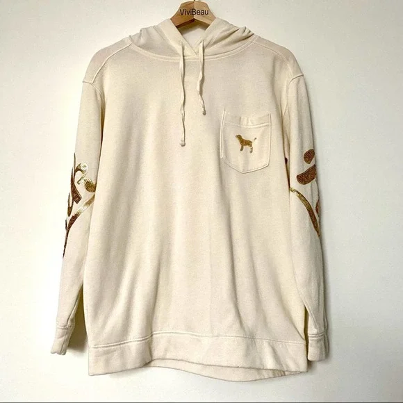 CAMPUS PULLOVER VICTORIA’s SECRET PINK CREAM XS - Picture 3 of 7